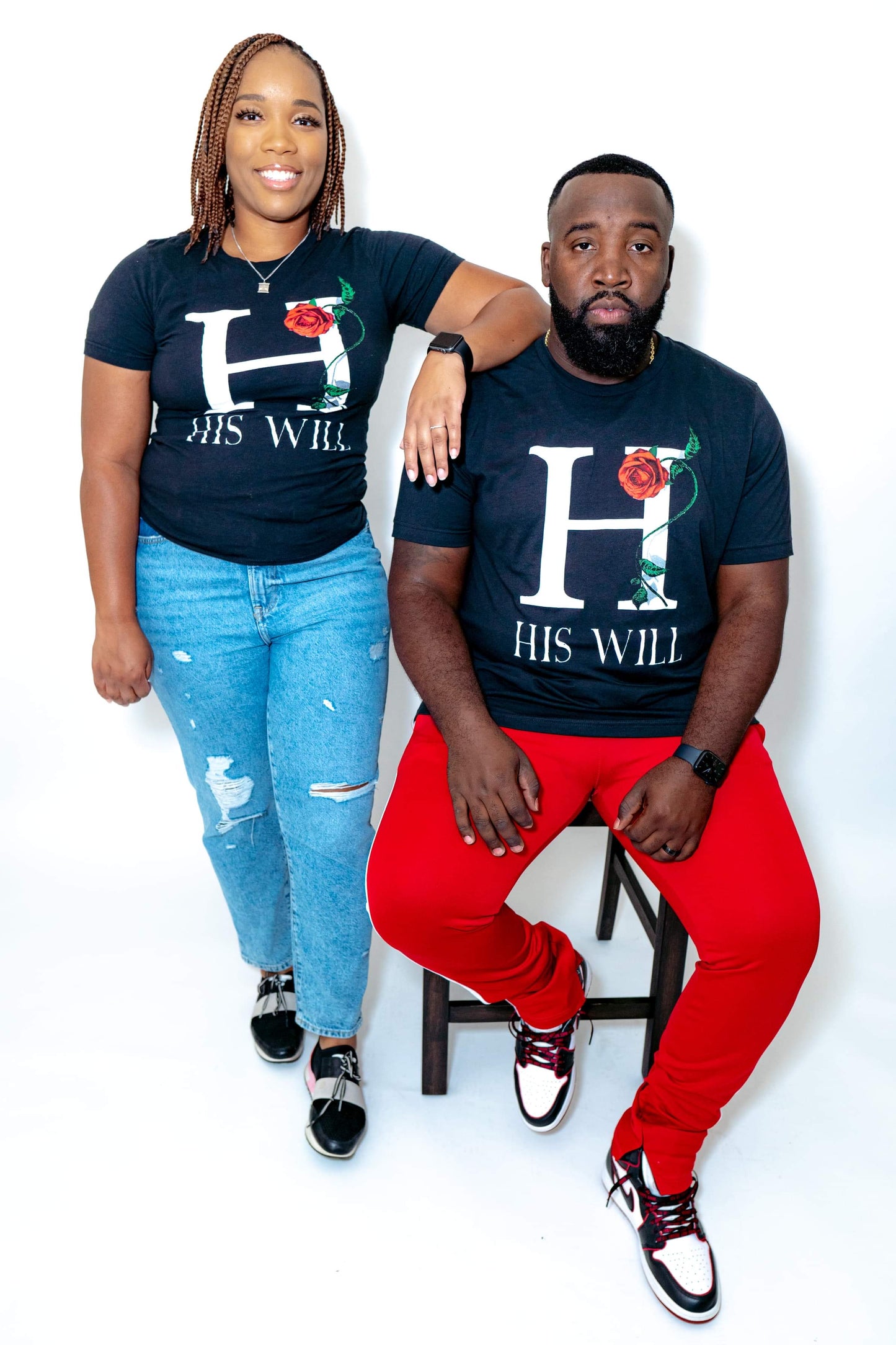 His Will He Rose Black Tee