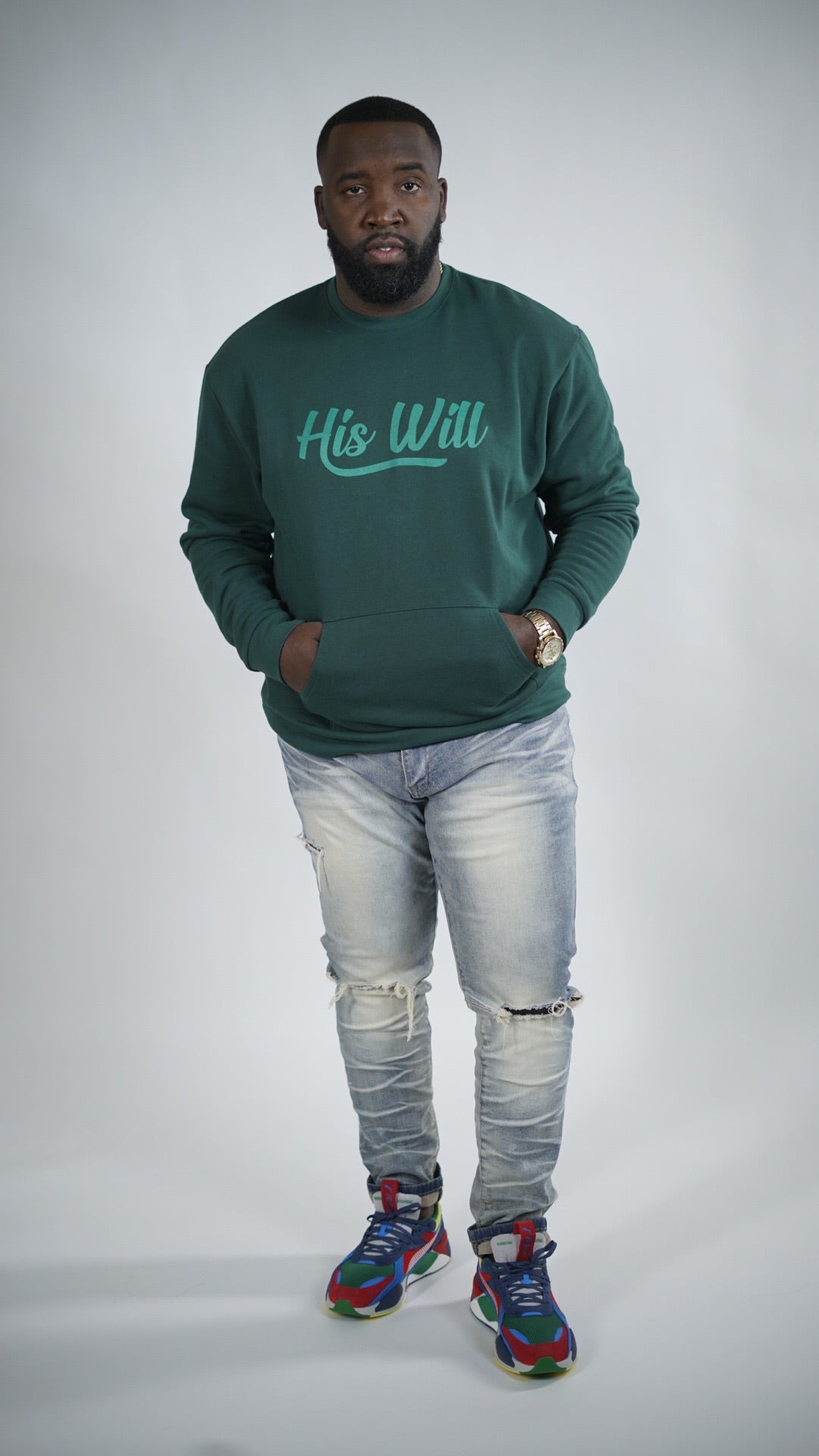 His Will Pocket Sweater (Forest Green)