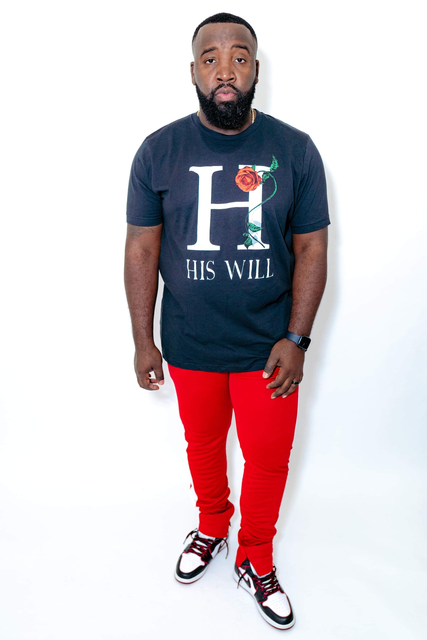 His Will He Rose Black Tee